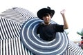 Boy with Big Hat in Grand Finale Parade